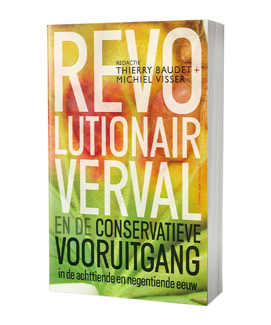 Boekomslag met zichtbare boekrand van Revolutionair verval - Thierry Baudet